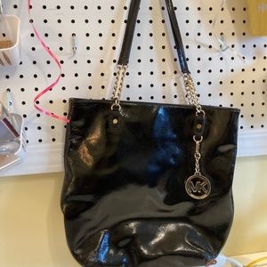 Michael Kors Black Patent Tote Bag